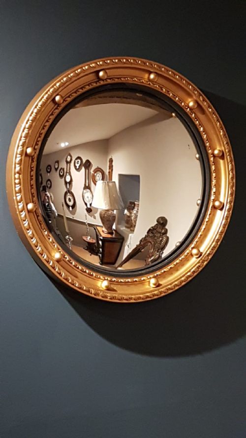 1920'S Timber Gilt Convex Mirror