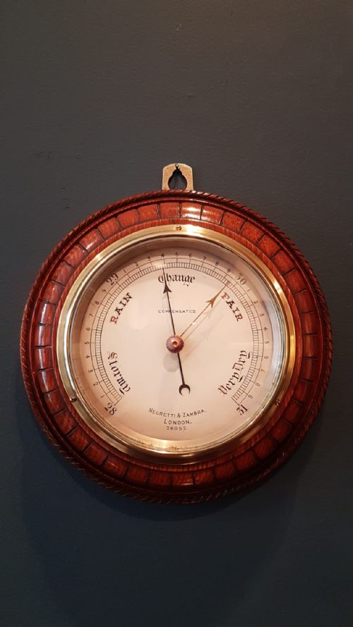 Negretti and Zambra Oak Cased Barometer