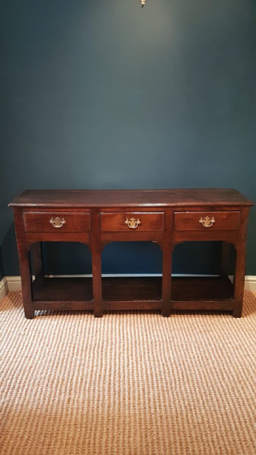 George II Oak Open Pot Board Dresser