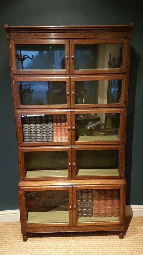 Immaculate Edwardian Oak Barristers Bookcase