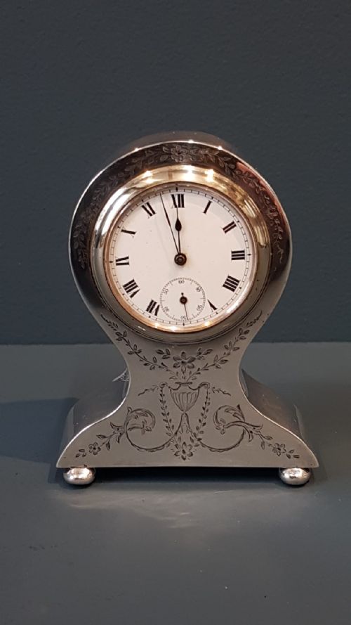 Small George V Silver Clock