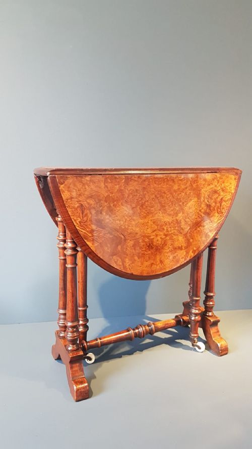 Quality Victorian Burr Walnut Baby Sunderland Table