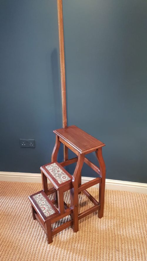 Victorian Mahogany Folding Library Steps