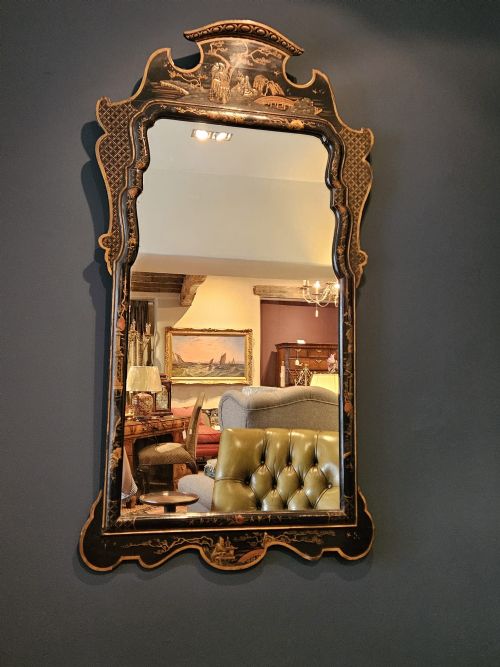 Large Edwardian Chinoiserie Mirror