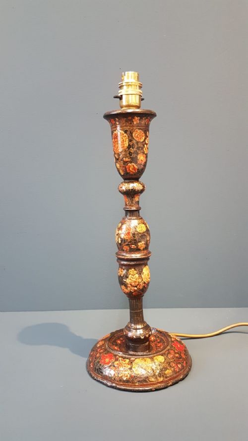 Edwardian Hand Painted Kashmiri Table Lamp