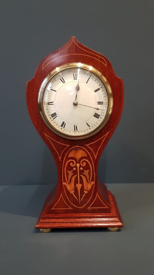 Immaculate Edwardian Inlaid Mantel Clock
