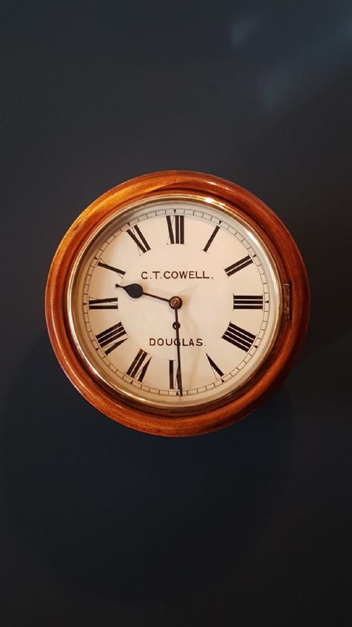 Victorian 10" Isle of Man Fusee Wall Clock