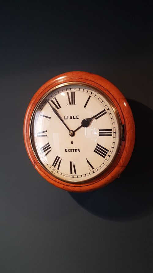 Victorian Oak Cased Fusee Wall Clock