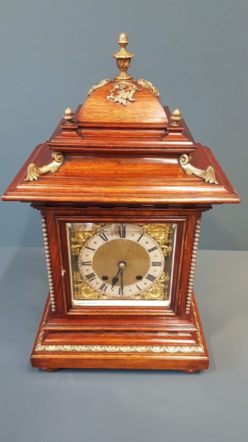 VICTORIAN WALNUT TINGTANG BRACKET CLOCK - ADDITIONAL PHOTO 2