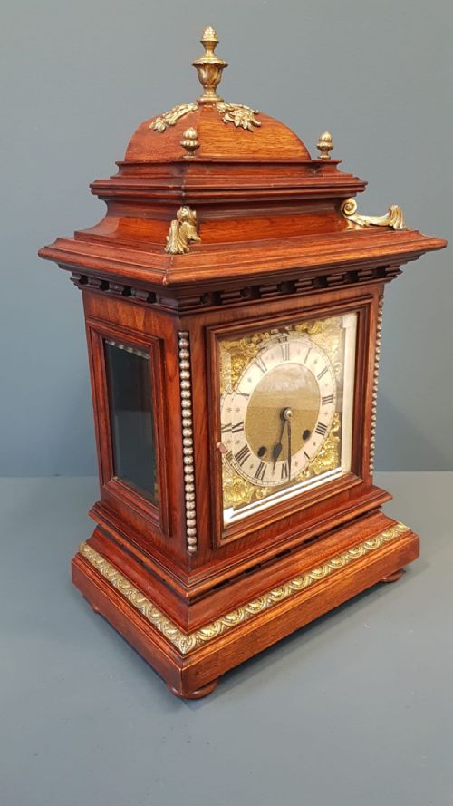VICTORIAN WALNUT TINGTANG BRACKET CLOCK - ADDITIONAL PHOTO 4