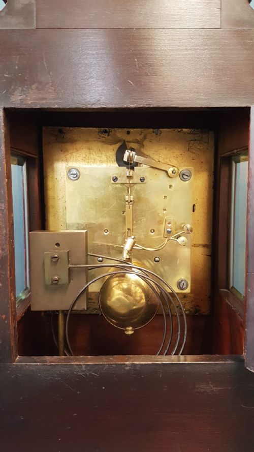 VICTORIAN WALNUT TINGTANG BRACKET CLOCK - ADDITIONAL PHOTO 5