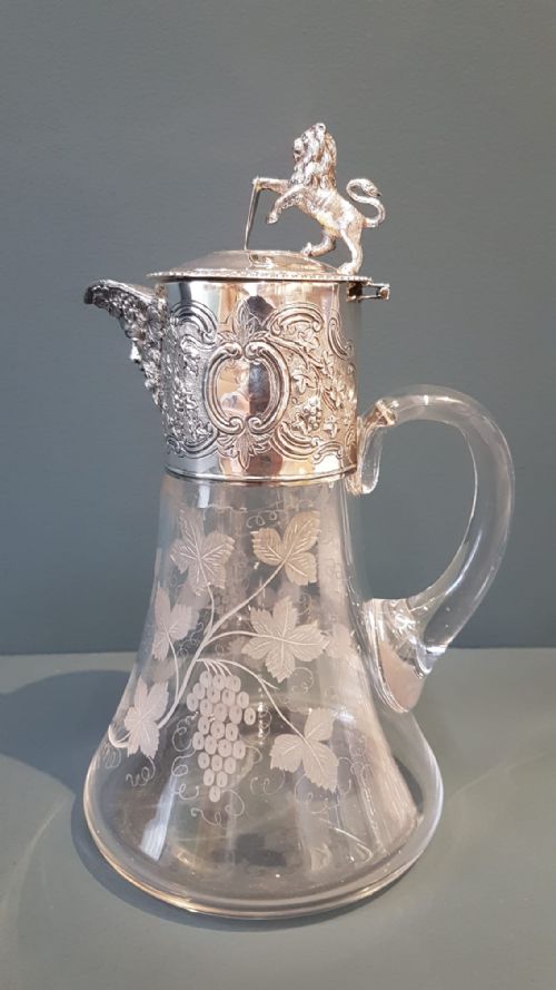 Superb Victorian Silver Mounted Claret Jug