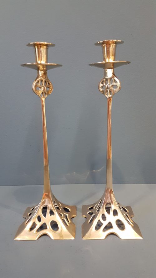 Pair of Art Nouveau Candlesticks