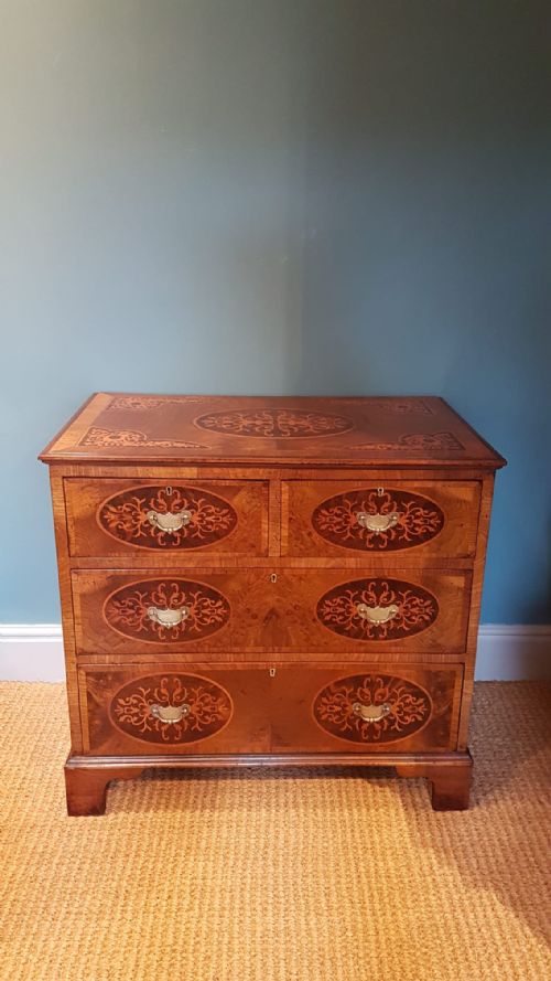 Small Victorian Inlaid Walnut Chest