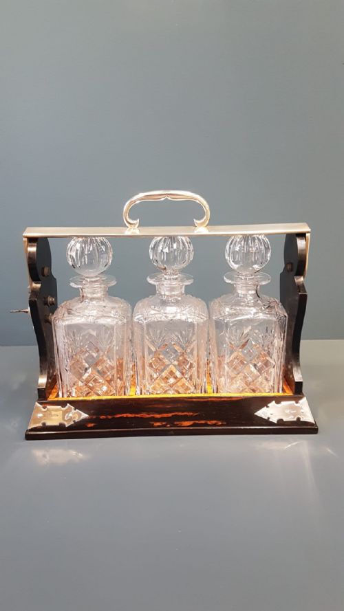 Fine Victorian Coromandel and Silver Mounted Tantalus