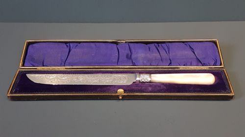 Immaculate Victorian Solid Silver Cake Knife
