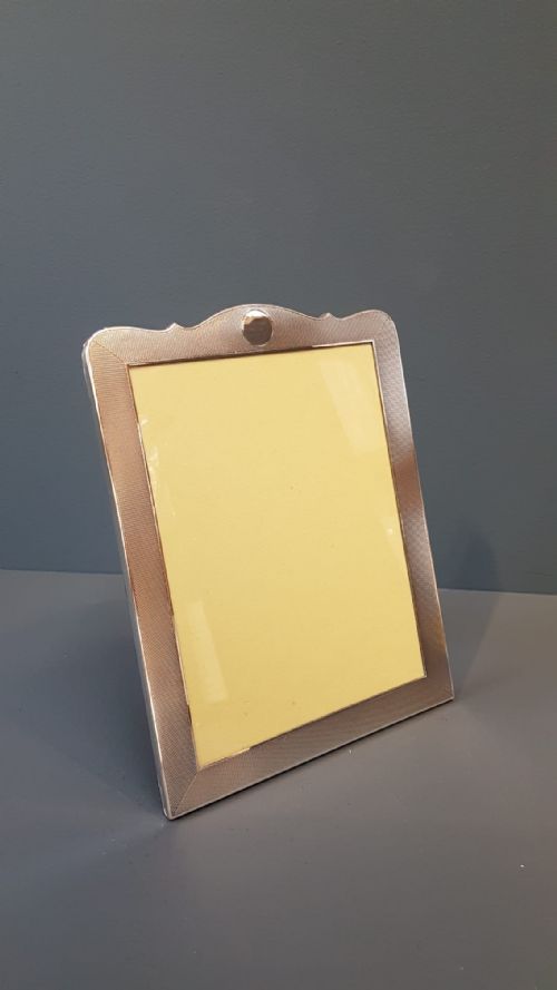 Engine Turned Silver Photo Frame by Walker and Hall
