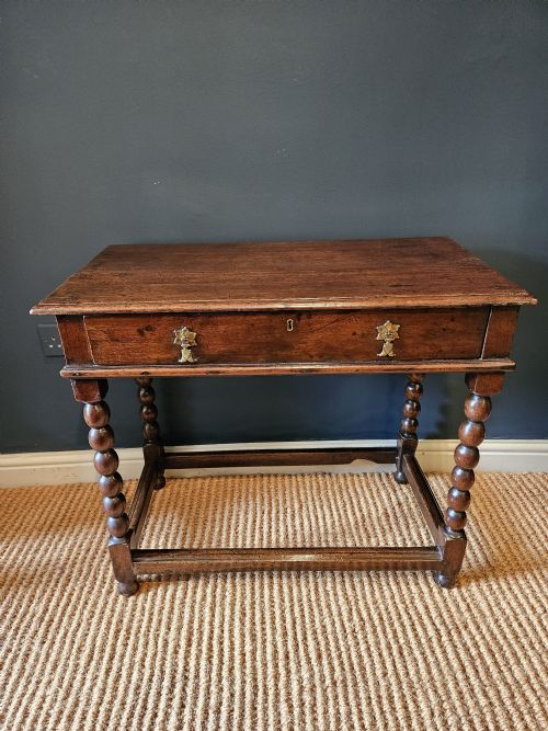 Early Walnut Single Drawer Side Table