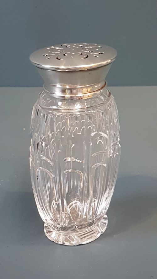 Fine Quality Cut Crystal and Silver Sugar Shaker