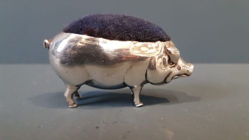 Edwardian Adie & Lovekin Silver Pig Pin Cushion