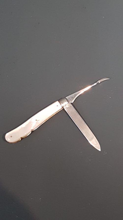 Victorian Silver Fruit Knife with Pip Remover