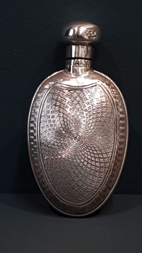 George V Engine Turned Silver Scent Bottle