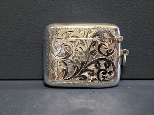 Engraved Silver Vesta Case