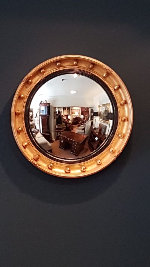 Regency Timber Gilt Convex Mirror