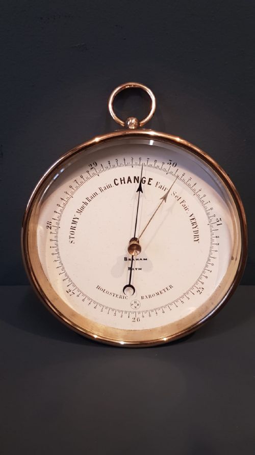 Victorian Brass Cased Marine Barometer