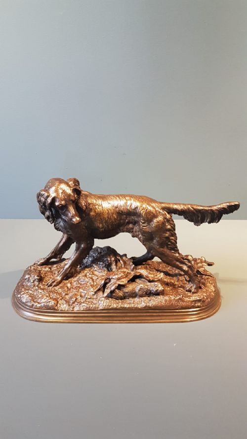 Victorian Bronze of a Irish Setter by Moigniez