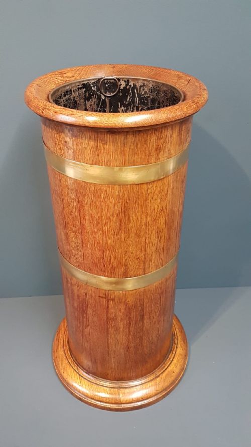 Victorian Oak Brass Bound Stick Stand