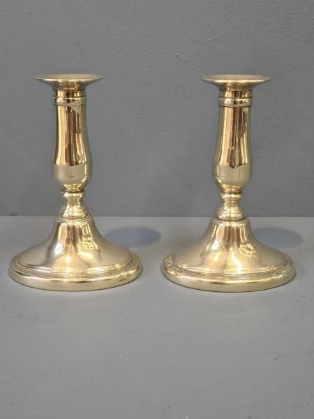 Pair of George III Brass Candlesticks
