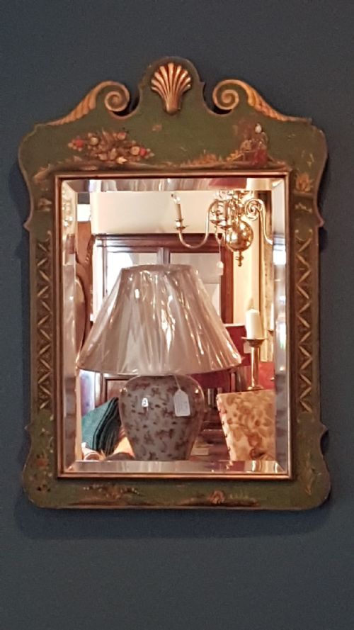 Edwardian Green Chinoiserie Mirror