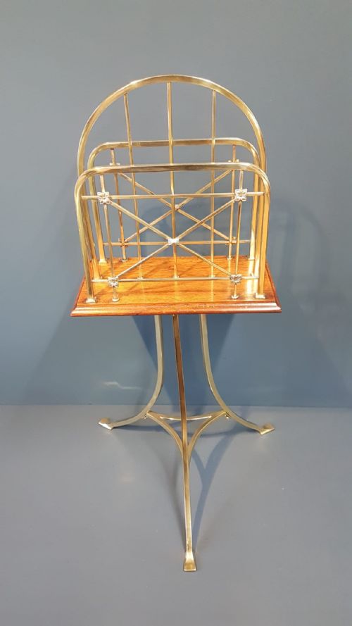Edwardian Brass Magazine Stand