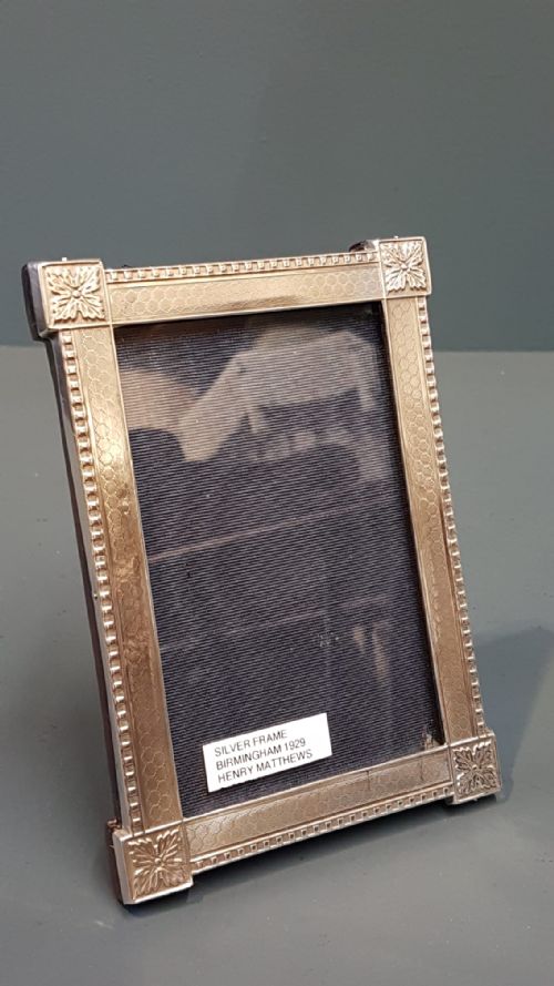 Engine Turned Silver Photo Frame