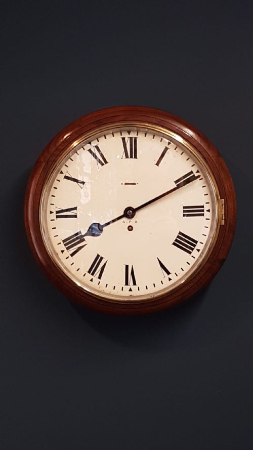 Edwardian Walnut Cased G.p.o. Dial Clock