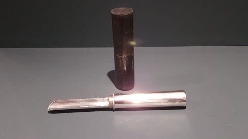Rare Early Victorian Silver Apple Corer and Case