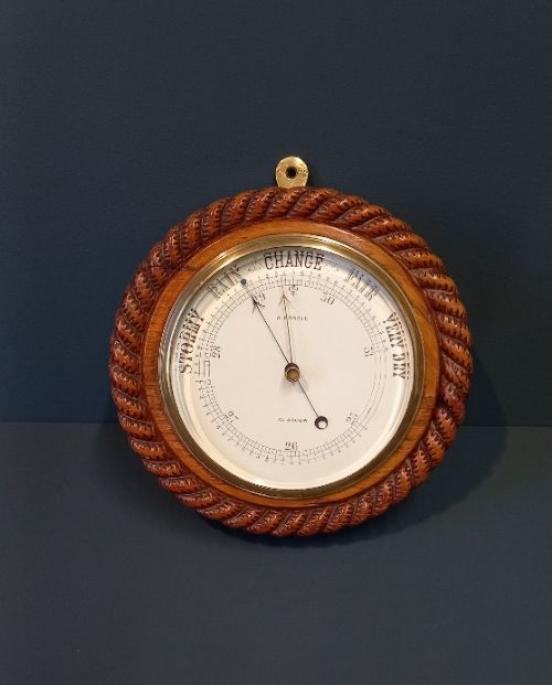 Victorian Polished Oak Glasgow Ship's Barometer