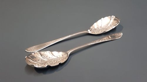 Pair of Silver Berry Spoons