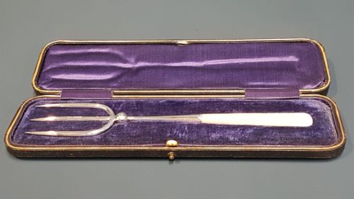 Victorian Silver and Mother of Pearl Bread Fork