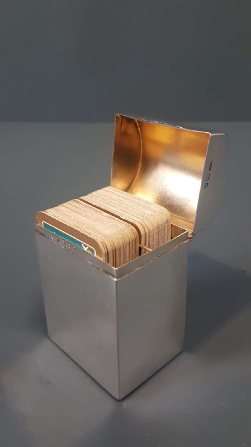 Silver Card Box with Playing Card