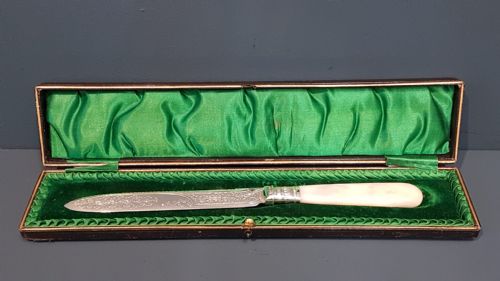 Edwardian Silver and Mother of Pearl Cake Knife