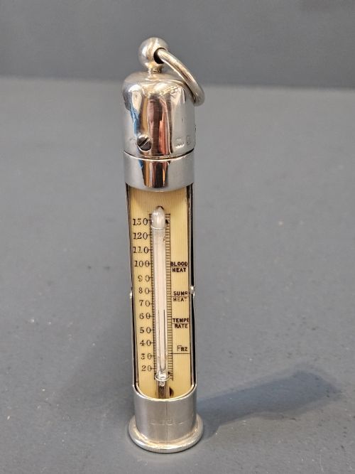 Edwardian Silver Campaign Thermometer