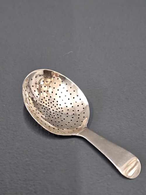 Unusual Georgian Silver Tea Straining Spoon