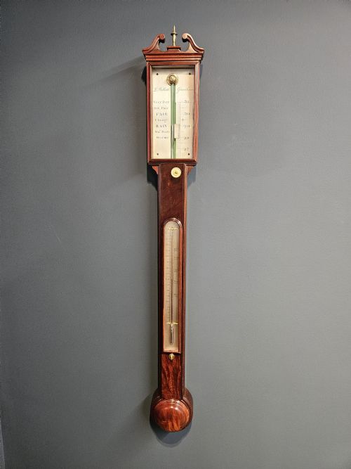 Fine Quality Regency Mahogany Stick Barometer