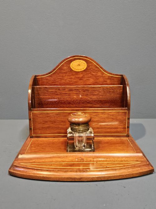 Late Victorian Mahogany Pen, Ink and Letter Stand