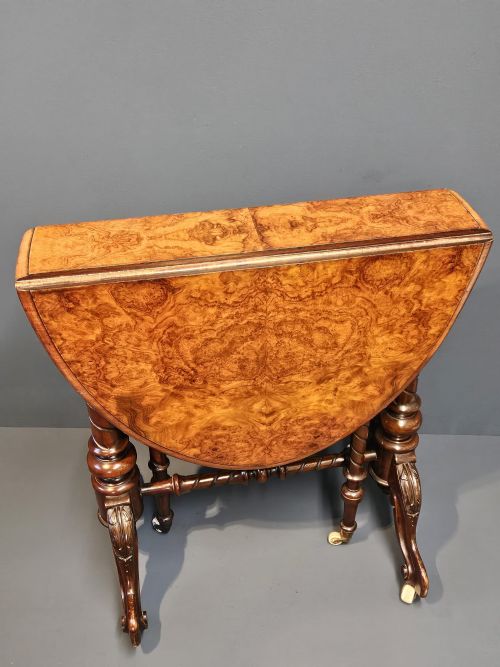 Victorian Burr Walnut Sutherland Table