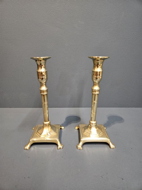 Pair of George III Brass Candlesticks
