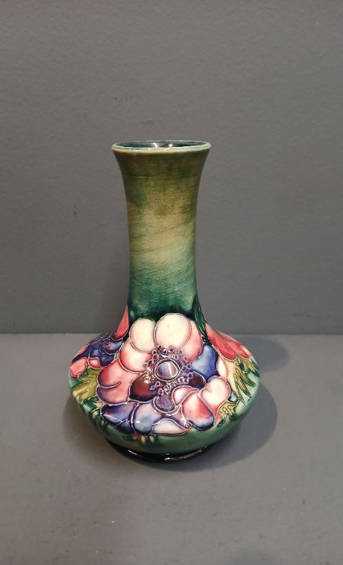 Moorcroft Anemone on Green Ground Vase