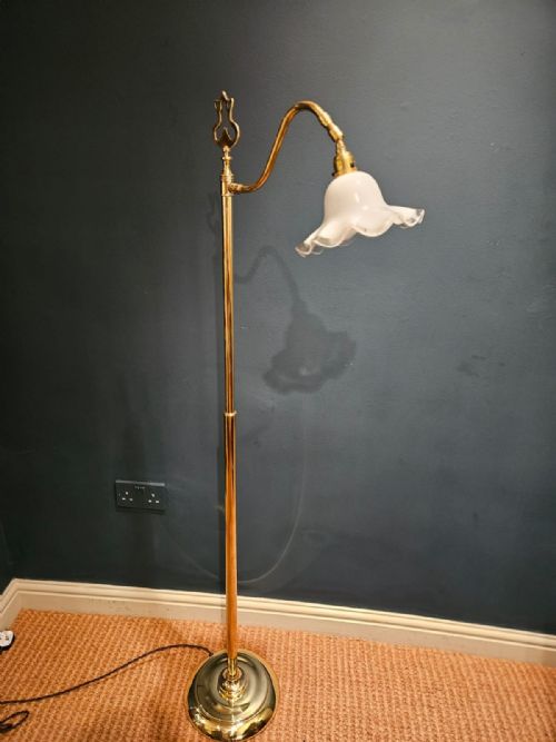Brass Floor Standing Reading Lamp